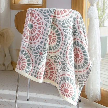 منشفة حمام ديكوربايتس™ من القطن والشاش - منشفة كرتونية كبيرة 70×140 سم