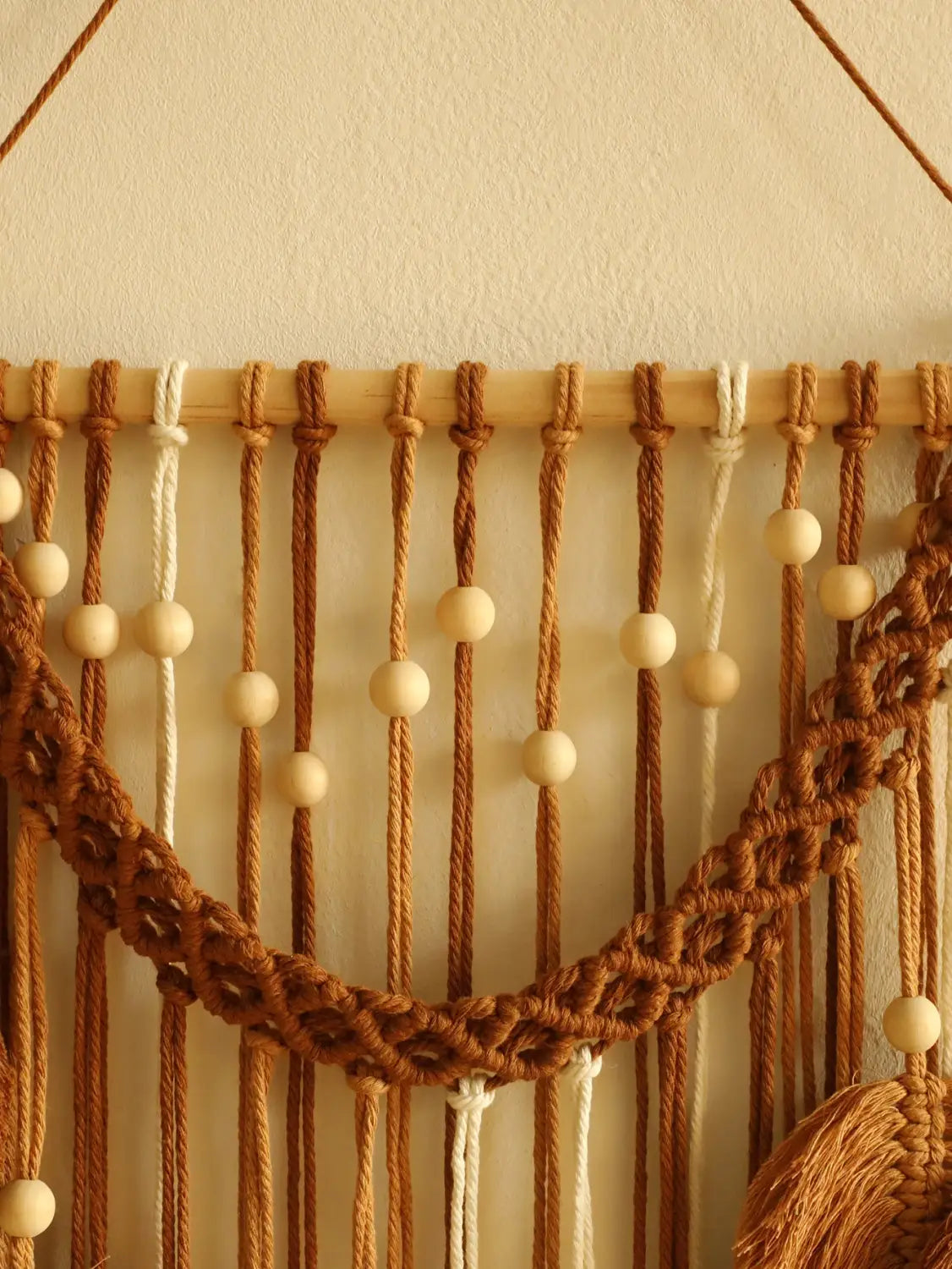 DecorBites™ Leaf Macrame Tapestry Brown Green Wall Tapestry Boho Home Decoration Macrame Wall Hanging Home Living Room
