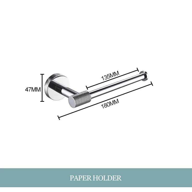 DecorBites™ Bathroom Essentials Set: Towel Bar, Toilet Paper Holder, Bathrobe Hook, Soap Dish, Toilet Brush