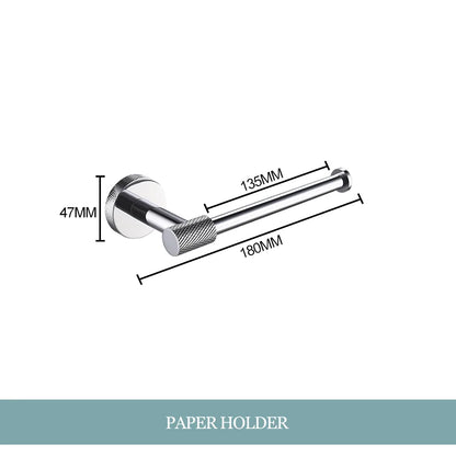 DecorBites™ Bathroom Essentials Set: Towel Bar, Toilet Paper Holder, Bathrobe Hook, Soap Dish, Toilet Brush