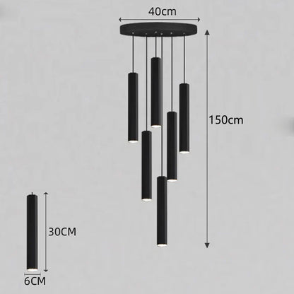 DecorBites™ Crystal Chandelier Stair Pendant Lamp Living Room Lighting