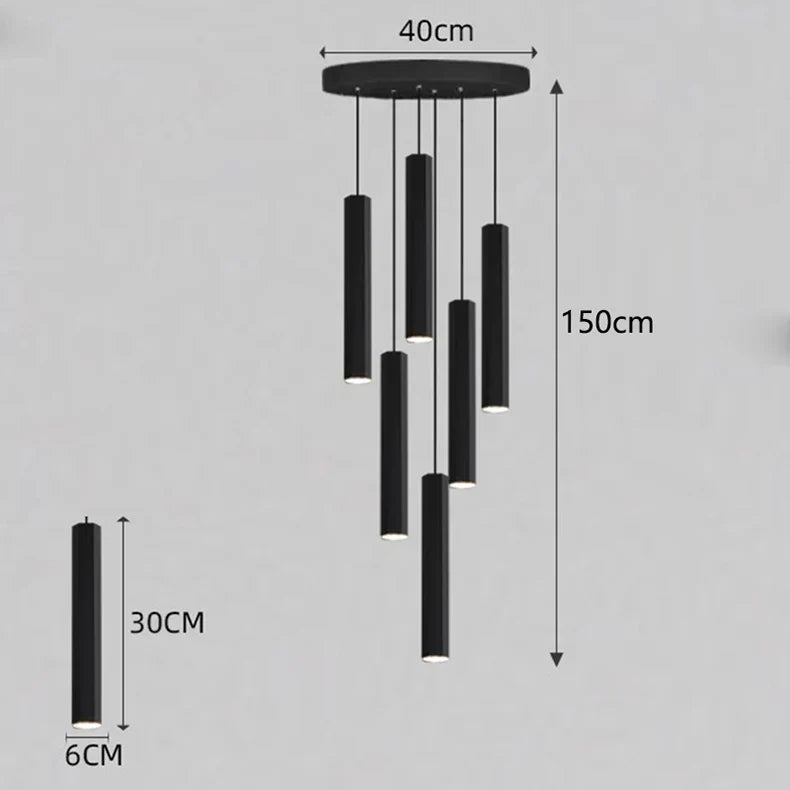 DecorBites™ Crystal Chandelier Stair Pendant Lamp Living Room Lights Interior Lighting