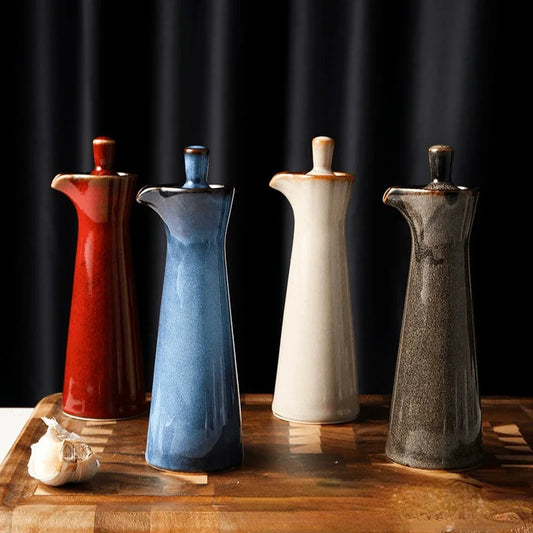 DecorBites™ Ceramic Seasoning Pot - Elegant Liquid Seasoning Bottle for Olive Oil, Soy Sauce, Vinegar - Kitchen Storage and Cooking Tools