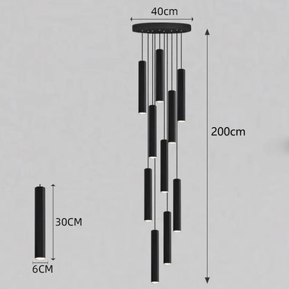 DecorBites™ Crystal Chandelier Stair Pendant Lamp Living Room Lights Interior Lighting