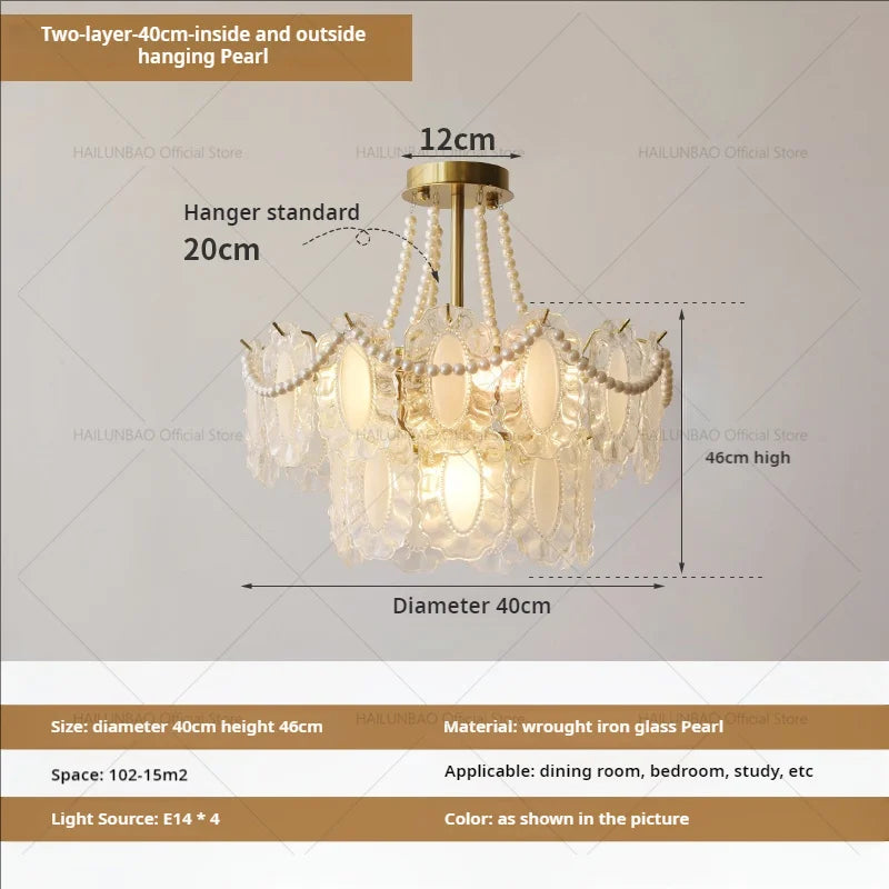 Lámpara de araña DecorBites™ Cream Wind Crystal: elegante diseño francés para espacios de lujo.