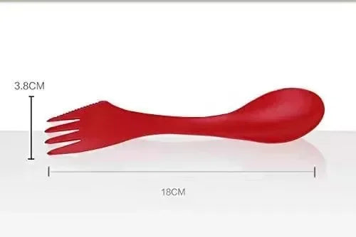 Juego de Cucharilla-Plato de Plástico 3 en 1 Decorbites™ para Niños, Ideal para Viajes, Acampadas y Pícnic