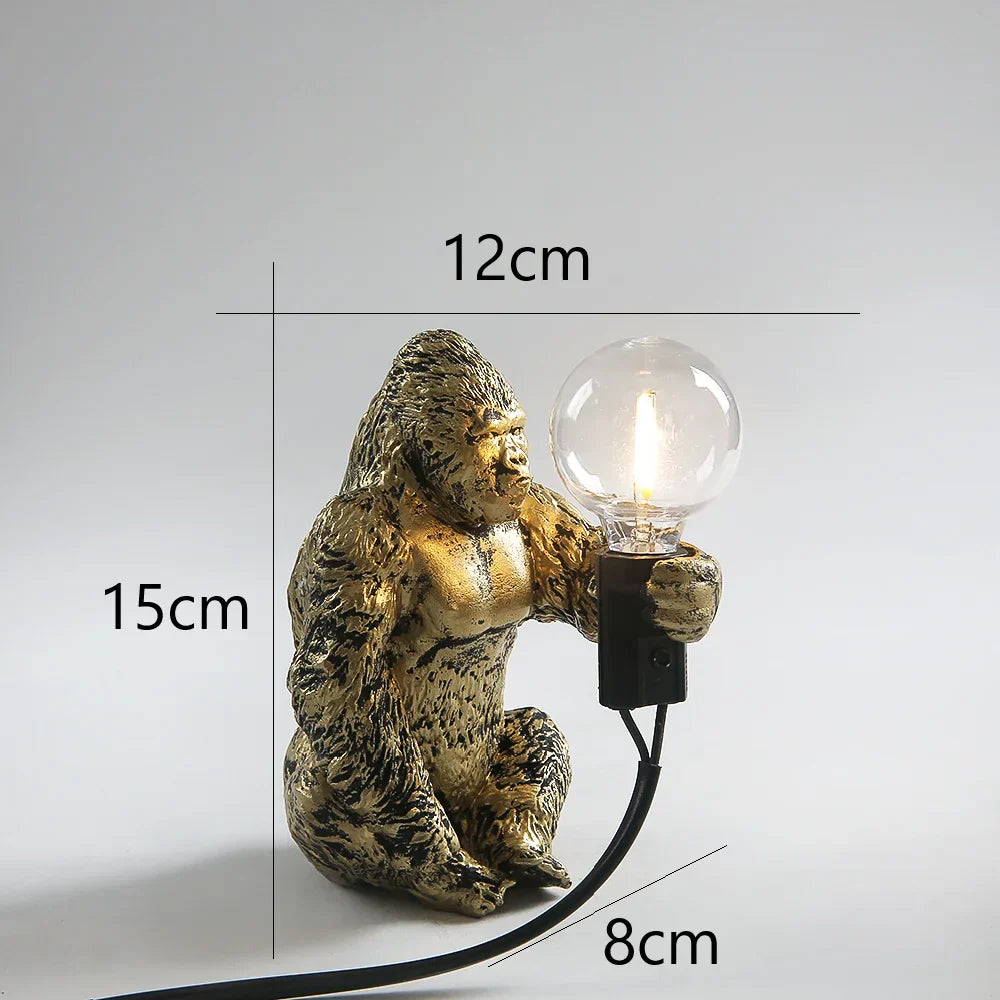 DecorBites™ King Kong Resin Night Light: Customizable LED Table Lamp for Modern Living Spaces