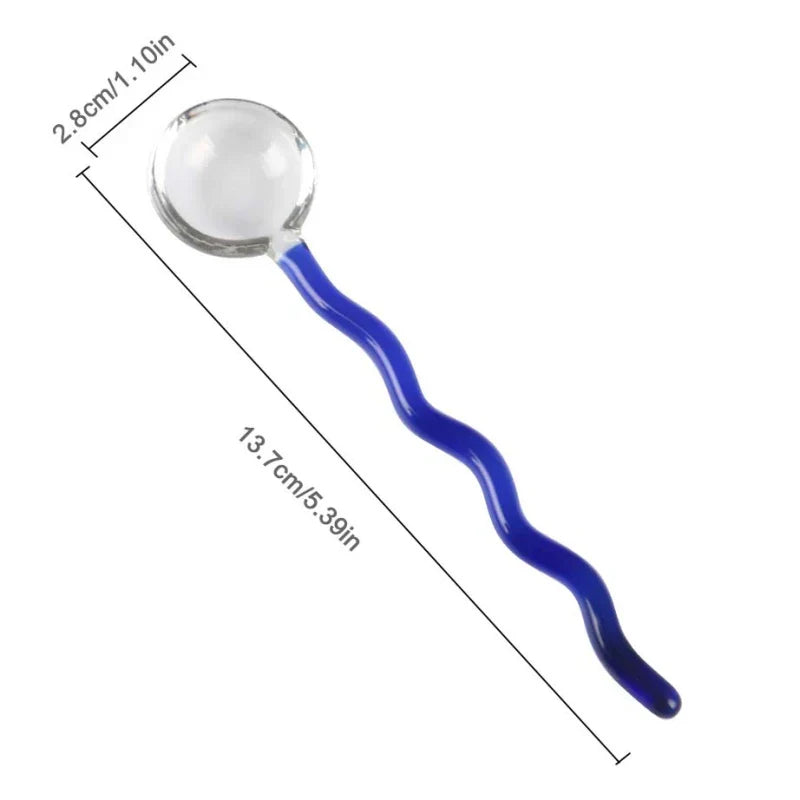 DecorBites™ Glass Spoon Coffee Stirring Rod for Home Cafe, Dessert Jam Scoop