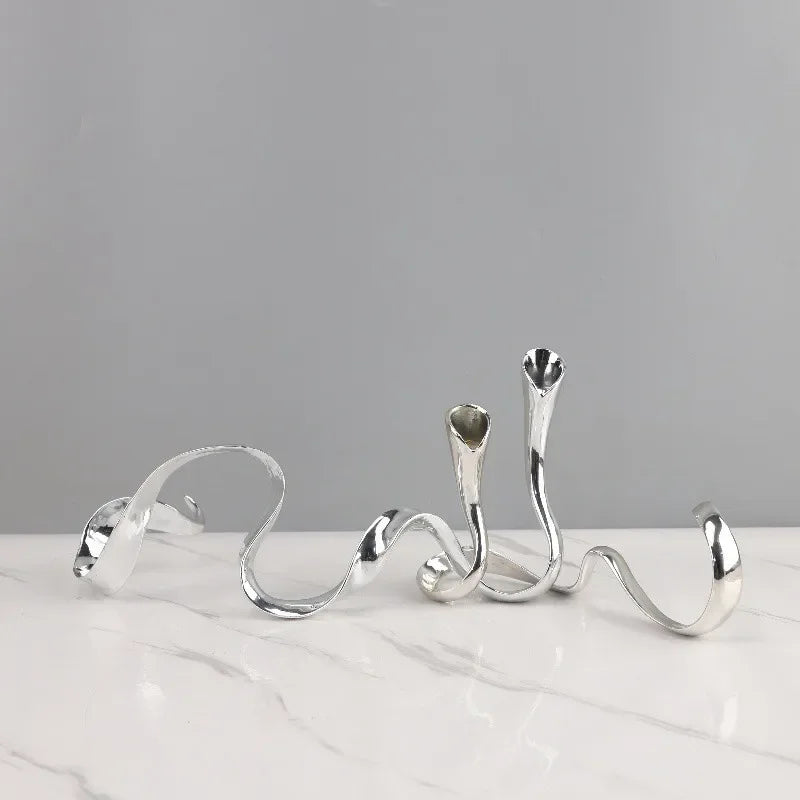 Centro de mesa DecorBites™ Portavelas geométrico dorado