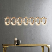Lámpara de Araña LED de Anillo Circular de Acrílico Dorado Decorbites™