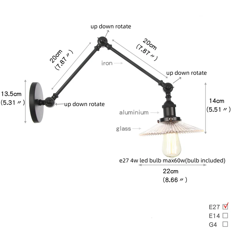Iron Swing Arm Sconce