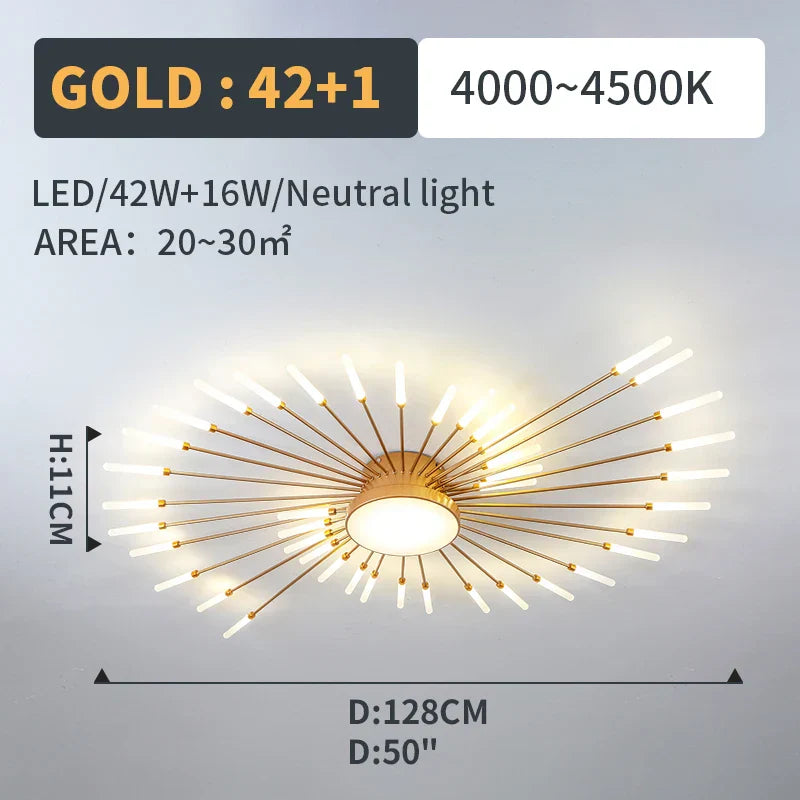 Lámparas Colgantes de Luces LED de Fuegos Artificiales™ Decorbites - Iluminación de Lámpara de Araña Moderna para Sala de Estar y Dormitorio