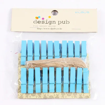 مشابك خشبية صغيرة من DecorBites™، 50 قطعة، لتزيين الصور والحرف اليدوية، مشابك غسيل صغيرة مقاس 25 مم