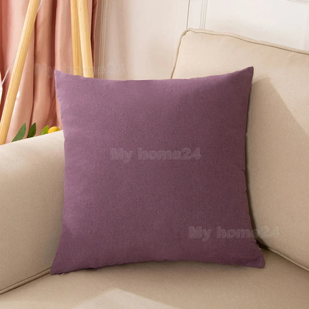 طقم أغطية وسائد من القطن والكتان من DecorBites™ لديكور المنزل - أغطية وسائد سادة