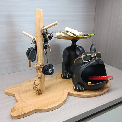 DecorBites™ Cat Wooden Key Rack Holder Tray Tree Branch Hook Desktop Storage