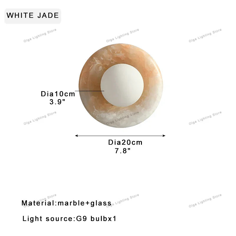 DecorBites™ Jade Marble Wall Sconce Lamps: Luxury Light Fixtures for Bedroom, Bathroom, Aisle Decor