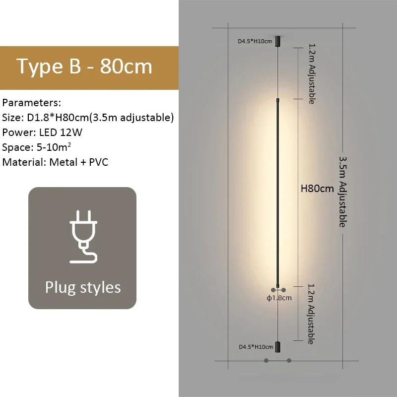 DecorBites™ Black 120cm LED Floor Lamp Modern Home Lighting for Living Room Bedroom Dining