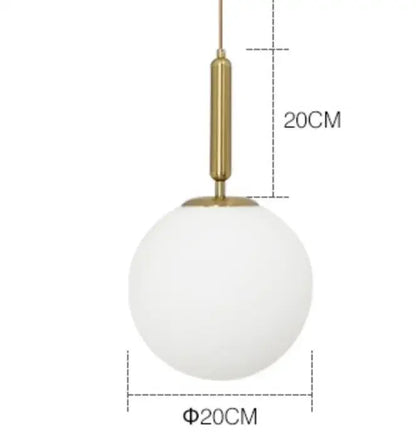 DecorBites™ Gold Ring Glass Ball Pendant Light Fixture for Bedroom Living Room.