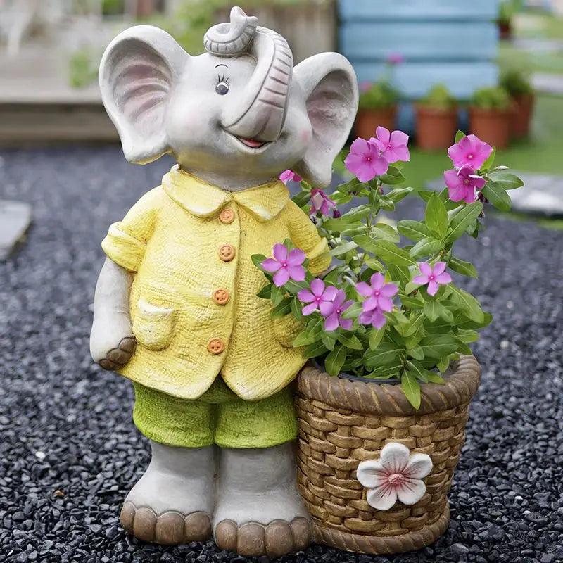 DecorBites™ Elephant Garden Decoration | Creative Animal Flower Pots for Kindergarten and Outdoor Decor