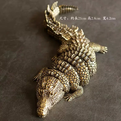 DecorBites™ Brass Crocodile Sculpture: Articular Mobility Home Decor Accessory