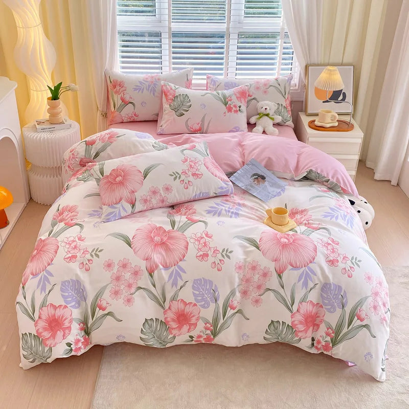 غطاء لحاف فردي قطني من DecorBites™ - غطاء لحاف لطيف على البشرة لسرير كينج فردي