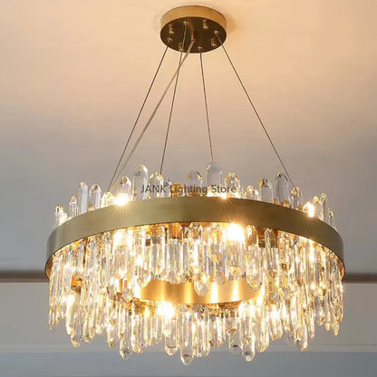 Lámpara de araña de cristal de lujo DecorBites™: Elegante lámpara colgante LED para interiores, ideal para dormitorio y comedor.