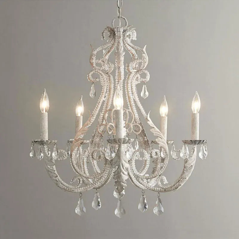 DecorBites™ Iron Crystal Chandelier for Living Room Dining Bedroom Clothing Store Lighting