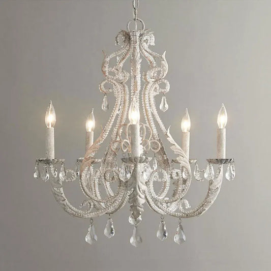 DecorBites™ Iron Crystal Chandelier for Living Room Dining Bedroom Clothing Store Lighting