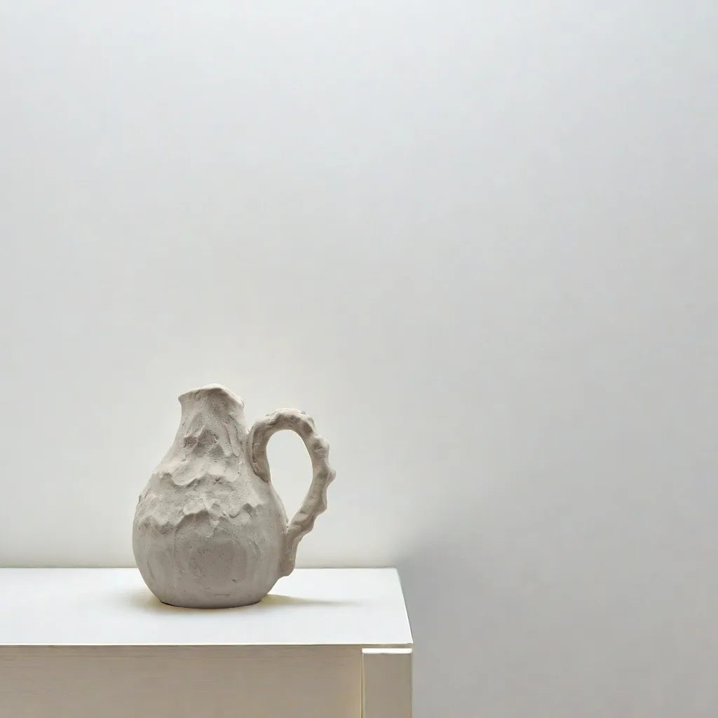 DecorBites™ Handmade Irregular Grain Ceramic Vase for Home Floral Arrangements