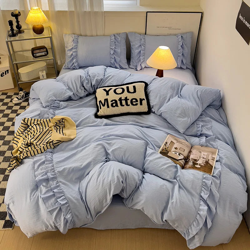 Microfiber Lace Duvet Set