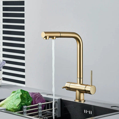Decorbites™ Zweihand-Wasserfilter-Küchenarmatur mit 360°-Drehung & herausziehbarem Mischbatterie-Hahn