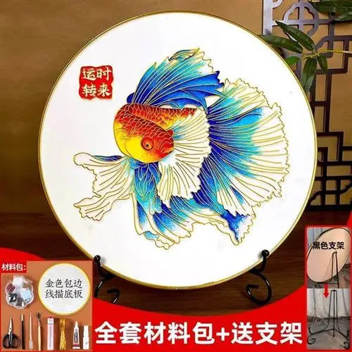 DecorBites™ Cloisonne Silk Enamel Painting DIY Kit - Beginner Handmade Material Package