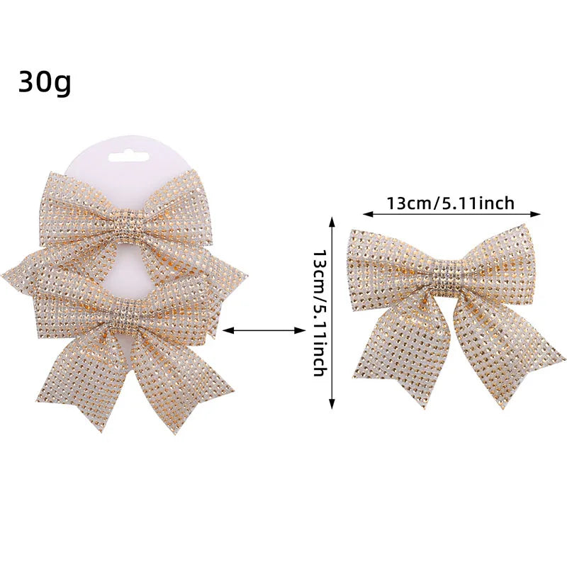 DecorBites™ Diamond Bow Pendant x2 Holiday Tree Decoration Shimmering Sparkling Ornament