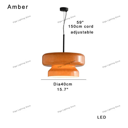 DecorBites™ Amber Glass Ceiling Pendant Lights for Kitchen Island Dining Table Decoration