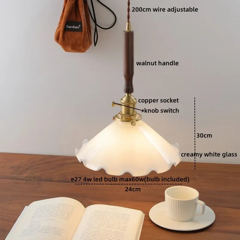 DecorBites™ Copper Walnut LED Pendant Lights, Modern Hanging Lamp for Hallway, Bedroom, Dining Room