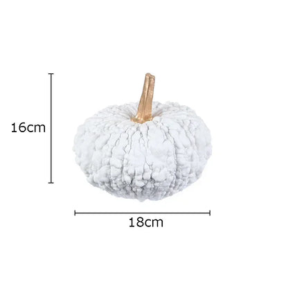 Adornos DecorBites™ Escultura de resina de calabaza dorada - Decoración para el hogar - Estética artística para la habitación