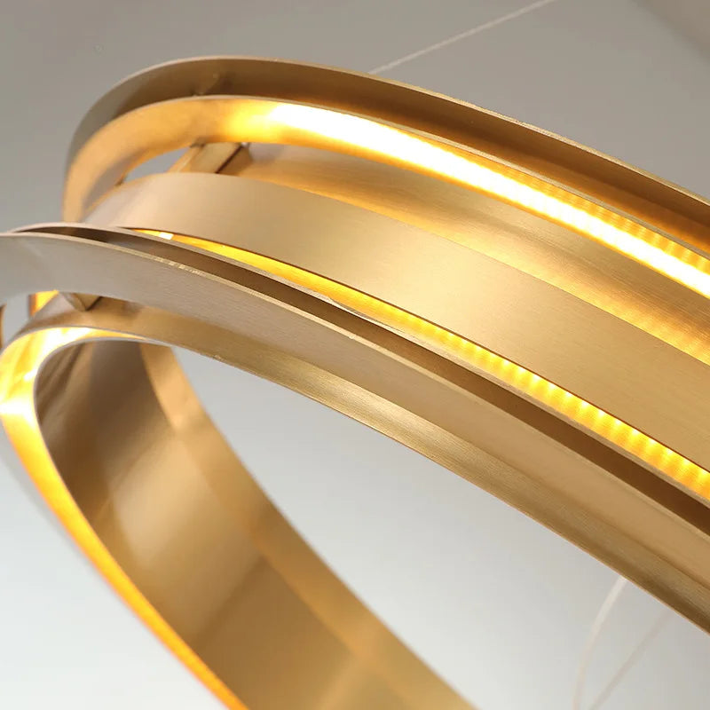 DecorBites™ Gold Ring Chandelier: Modern Italian Design for Stylish Living Spaces