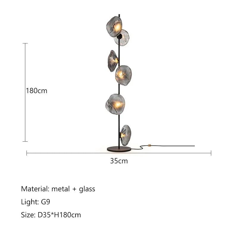 DecorBites™ Glass Shade LED Floor Lamp for Home Decor, Living Room, Bedroom, Minimalist Design