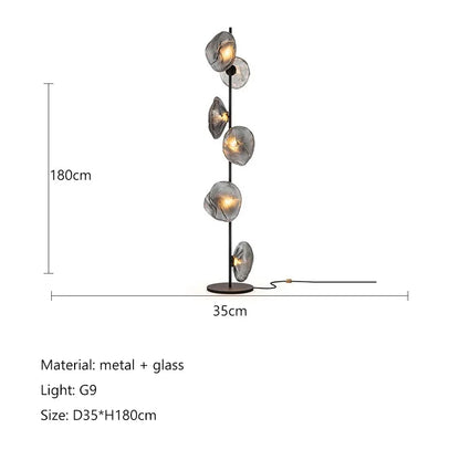 DecorBites™ Glass Shade LED Floor Lamp for Home Decor, Living Room, Bedroom, Minimalist Design
