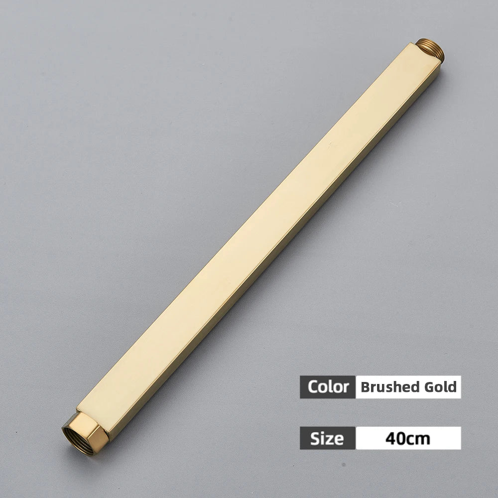 أنبوب تمديد صنبور دش الحمام الأسود من DecorBites™ - دائري ومربع 30/40 سم واجهة عامة