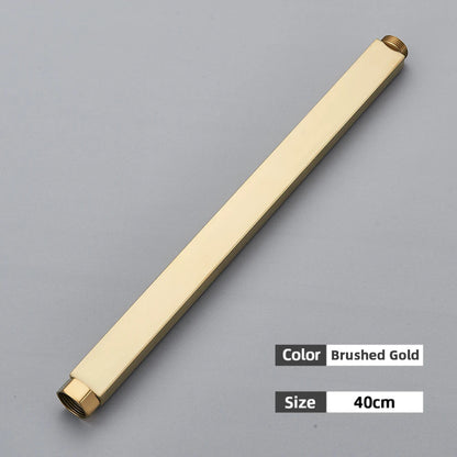 أنبوب تمديد صنبور دش الحمام الأسود من DecorBites™ - دائري ومربع 30/40 سم واجهة عامة