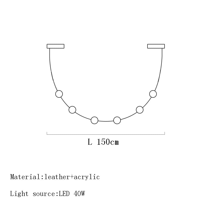 ديكوربايتس™ مصباح معلق من الجلد الأسود لغرفة الطعام وديكور المنزل