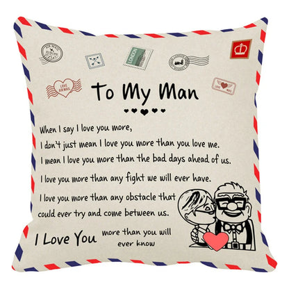 Funda de cojín DecorBites™ Love Mom 45x45cm - Regalo de aniversario familiar - Diseño nórdico