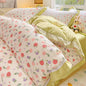 Decobites Floral Ruffles Bedding Set with Duvet Cover, Sheets, and Pillowcases