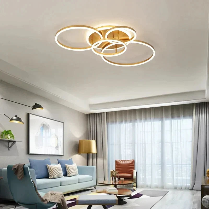 Gold LED Study Chandelier