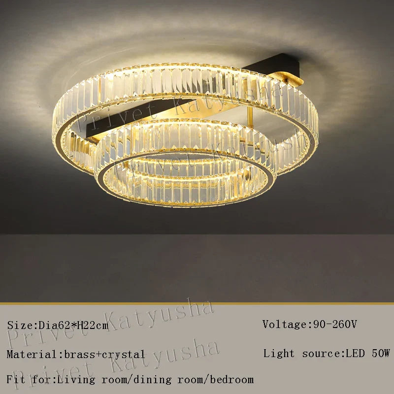 Lámparas de techo de cobre cristal de oro Decorbites™ LED modernas para decoración e iluminación de habitaciones del hogar
