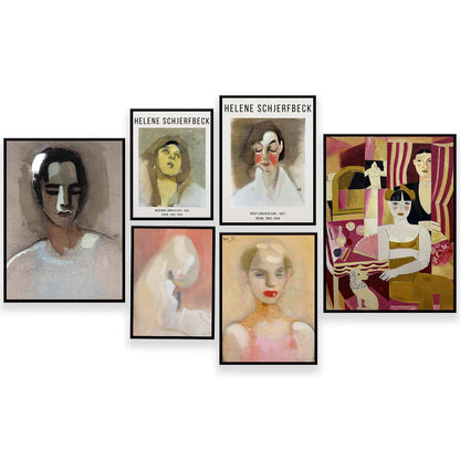 Decorbites™ Abstract Vintage-Ausstellungsplakat-Set - Helene Schjerfbeck, Zirkusmädchen, Blondes Mädchen