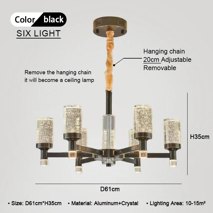 DecorBites™ Bubble Crystal Chandelier for Luxurious Living Room Decor