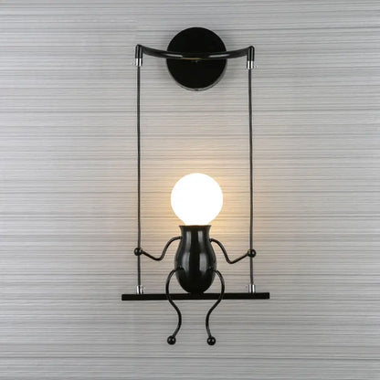 DecorBites™ Little Man LED Wall Light: Modern, Simple, Creative Design for Children's Bedroom