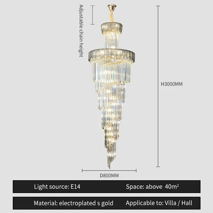 DecorBites™ Crystal Chandelier: Elegant Villa Living Room Lighting